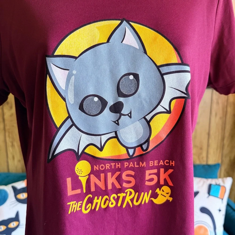 Cute Bat Halloween Tee - NORTH PALM BEACH LINKS 5K THE GHOST RUN